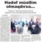 "Hədəf müəllim olmaqdırsa..." məqalə / Azərbaycan müəllimi qəzeti №15-2017